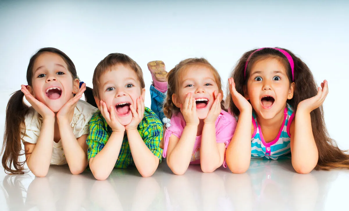 Group of kids laughing together